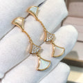 BVLGARI DREAM EARRINGS 3 MOTIFS DIAMOND MOP PINK GOLD