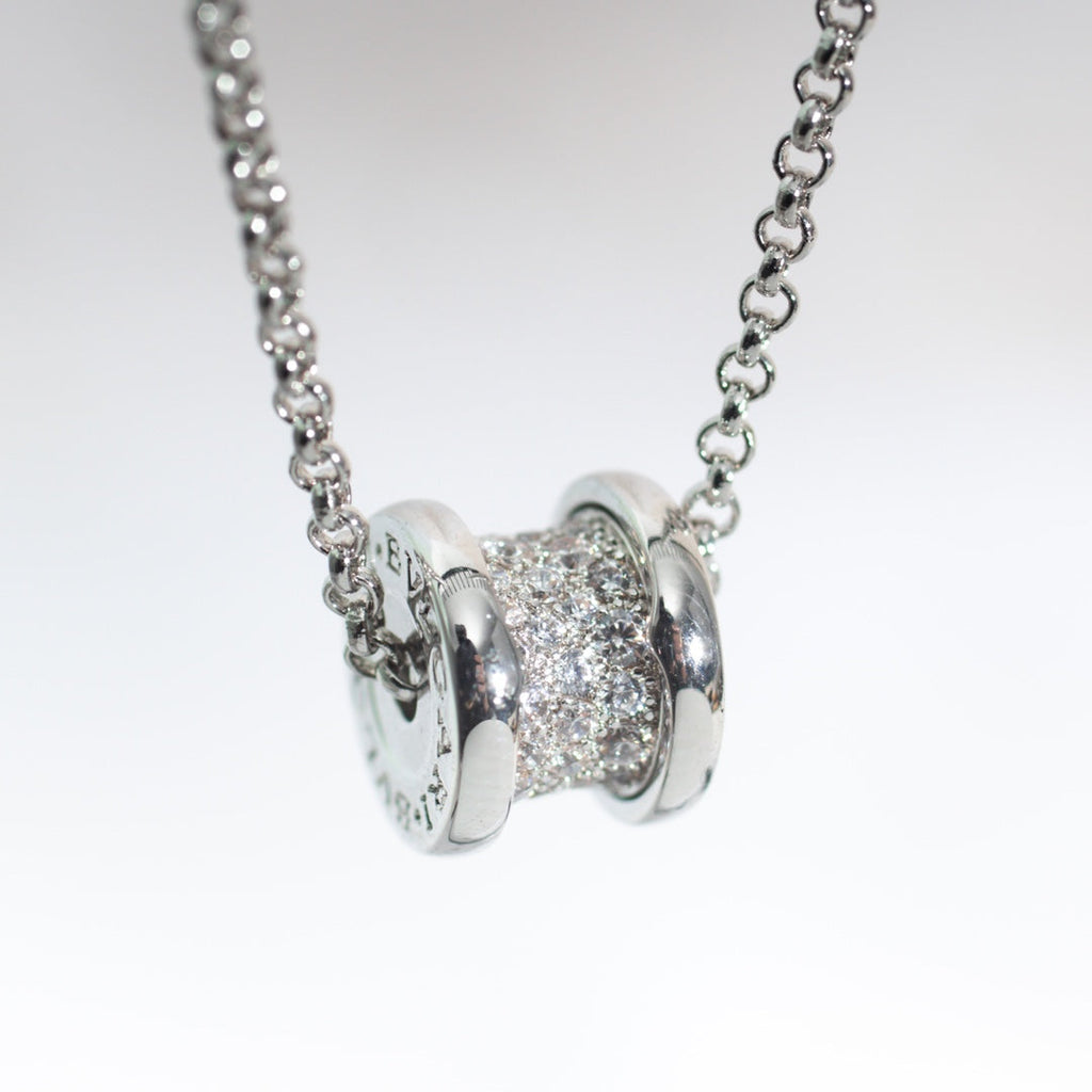 BVLGARI ZERO 1 SILVER DIAMOND NECKLACE
