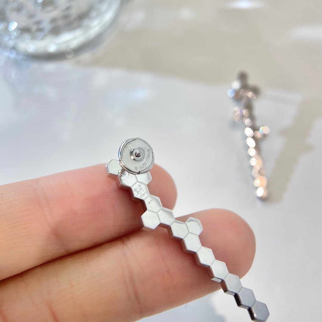 CHAUMET BEE MY LOVE DIAMND LONG STUD EARRINGS