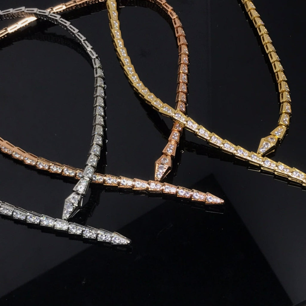 BVLGARI SERPENT VIPER DIAMOND PAVED NECKLACE