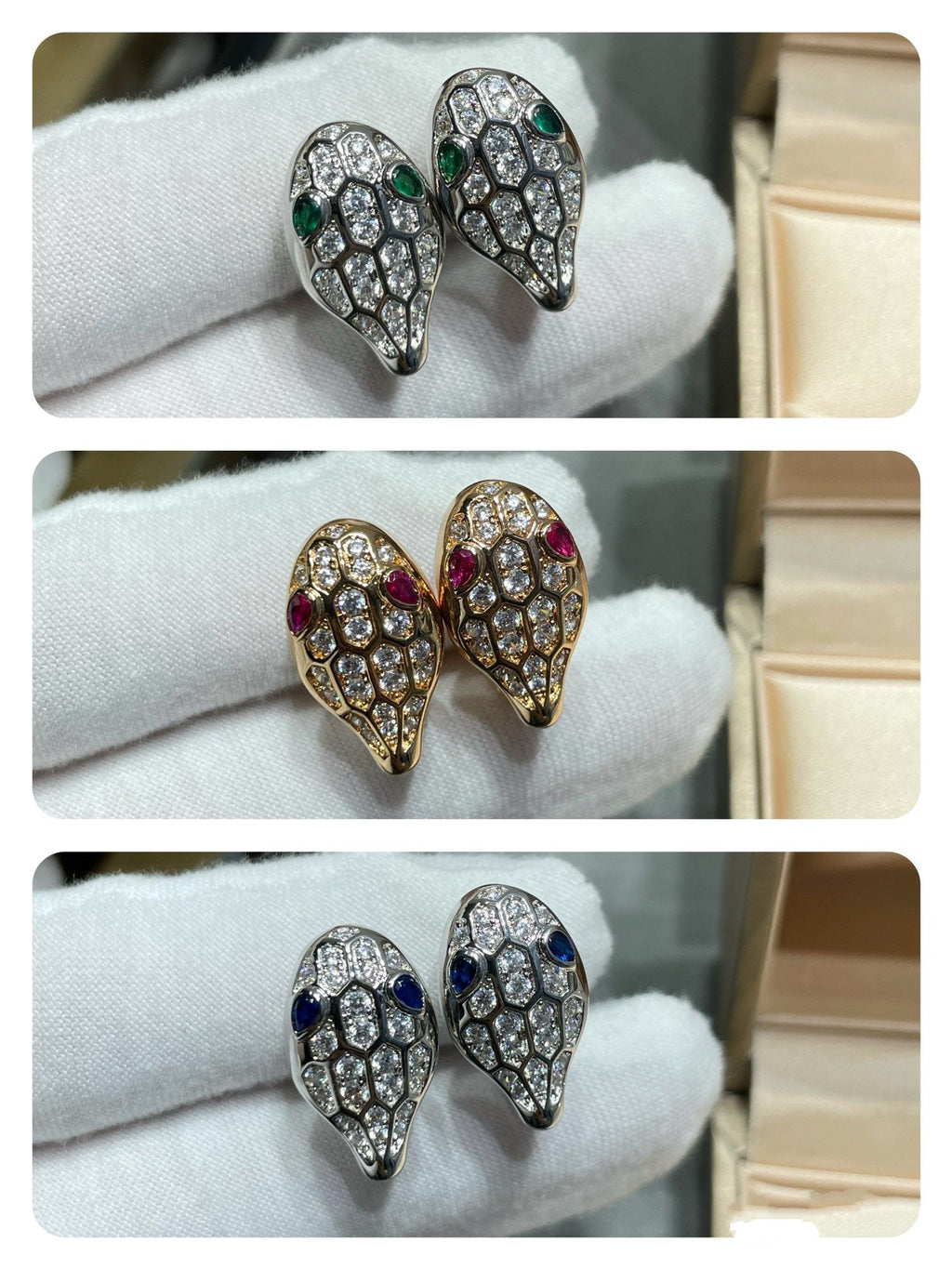BVLGARI SERPENT DIAMOND STUD EARRINGS