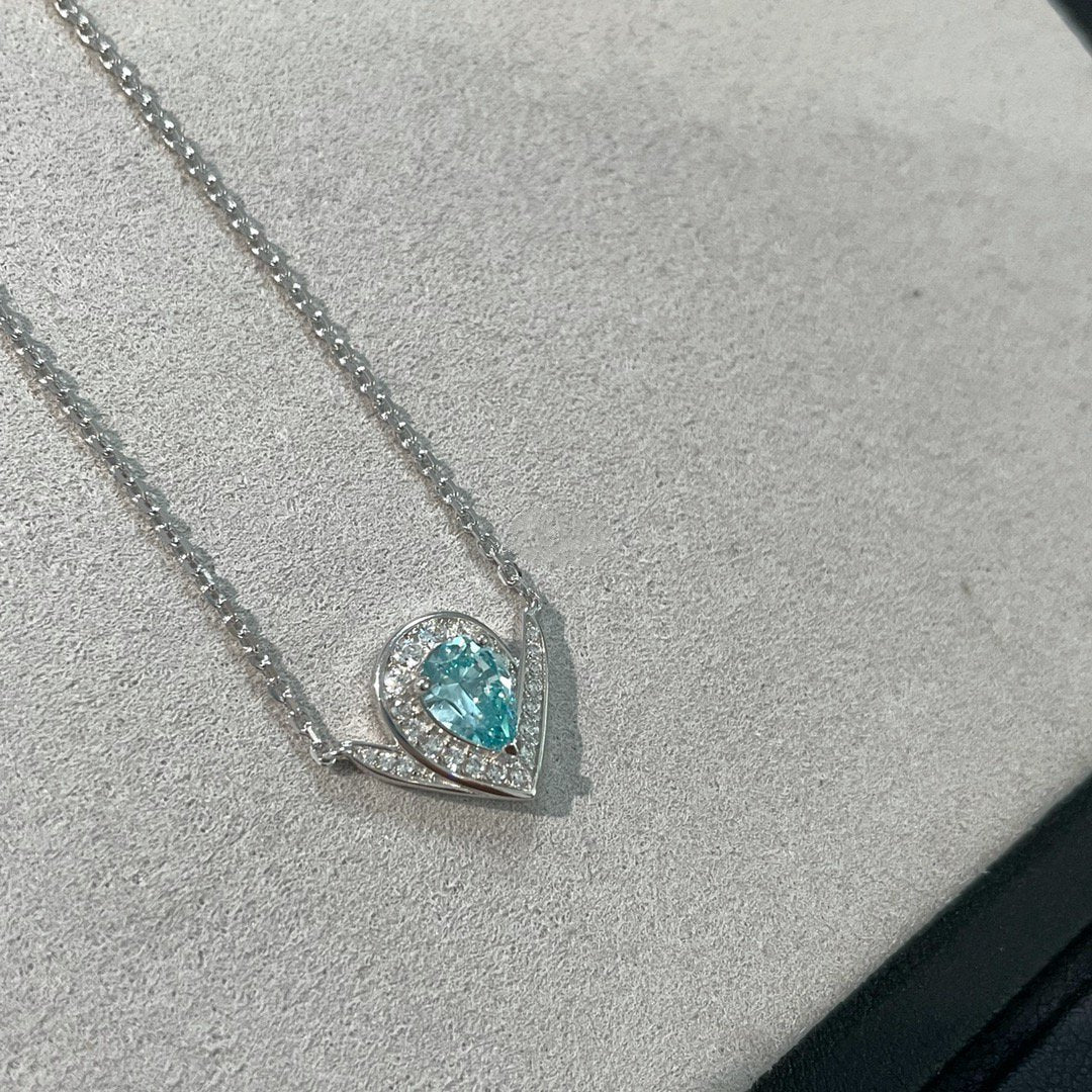 CHAUMET JOSEPHINE BLUE DIAMOND SILVER NECKLACE