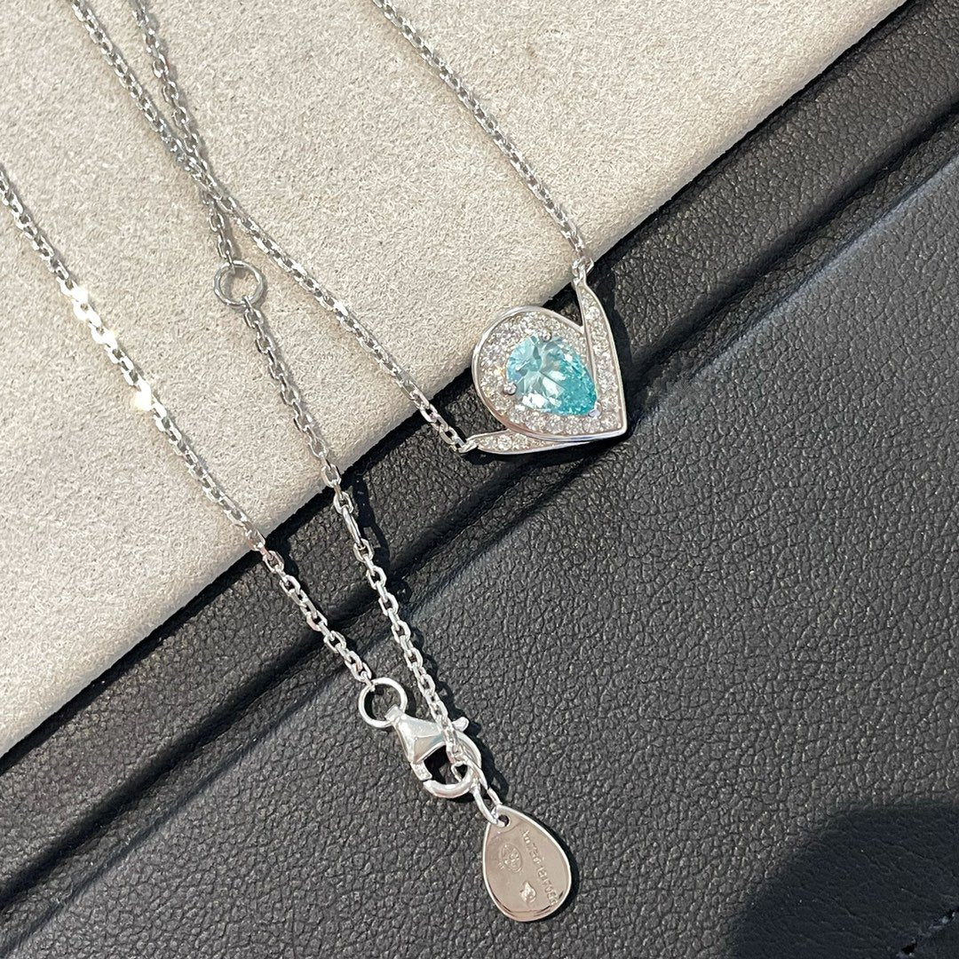 CHAUMET JOSEPHINE BLUE DIAMOND SILVER NECKLACE
