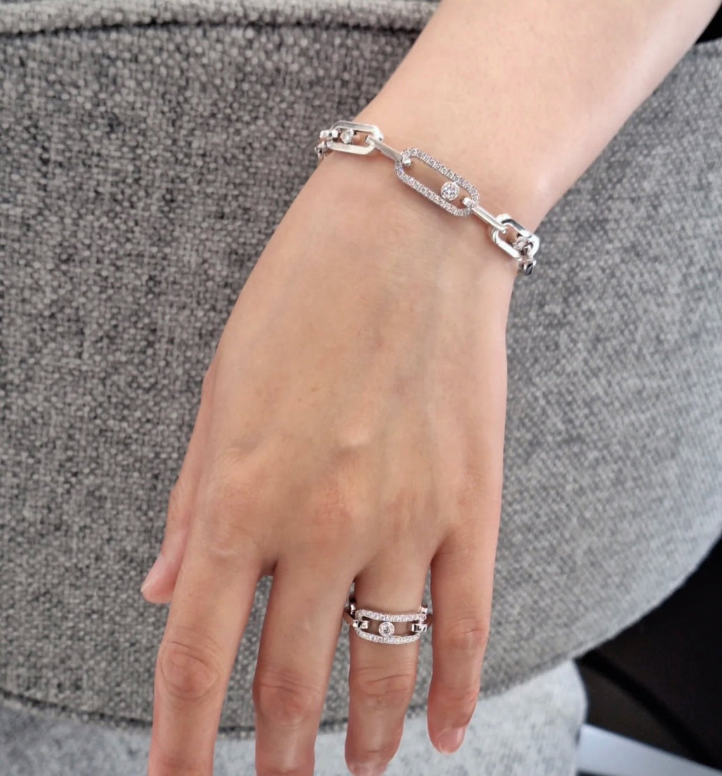 MESSIKA MOVE CHAIN LINK SILVER DIAMOND BRACELET