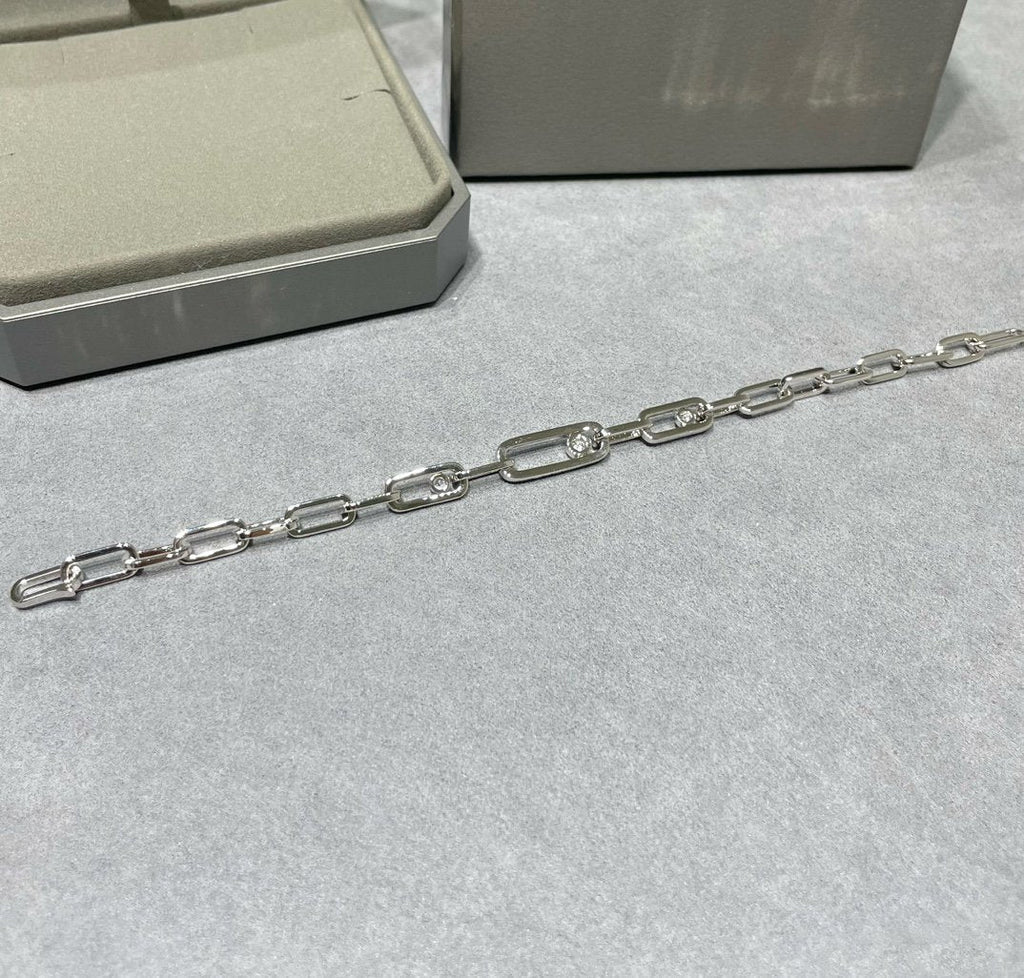 MESSIKA MOVE CHAIN LINK SILVER DIAMOND BRACELET