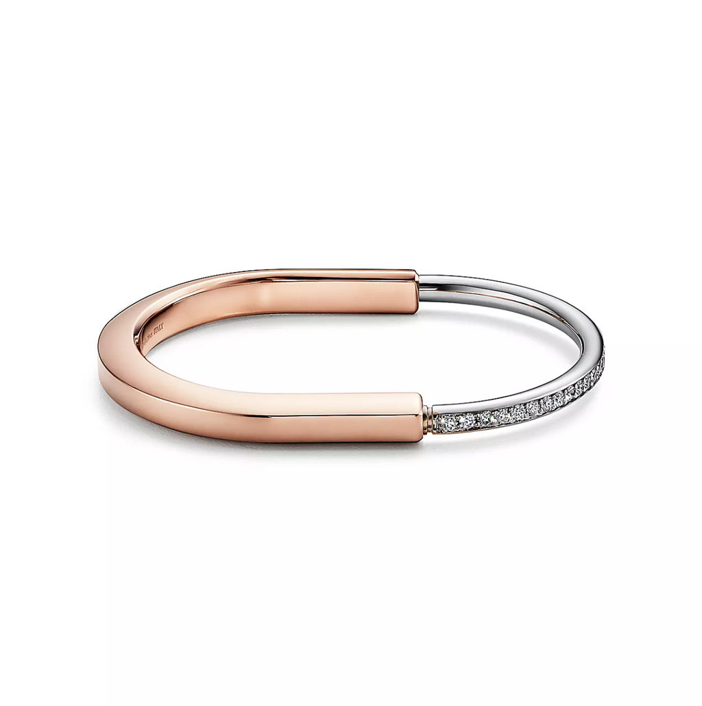 TIFFANY LOCK BRACELET ROSE AND WHITE GOLD DIAMOND