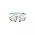TIFFANY DOUBLE PEARL SILVER RING