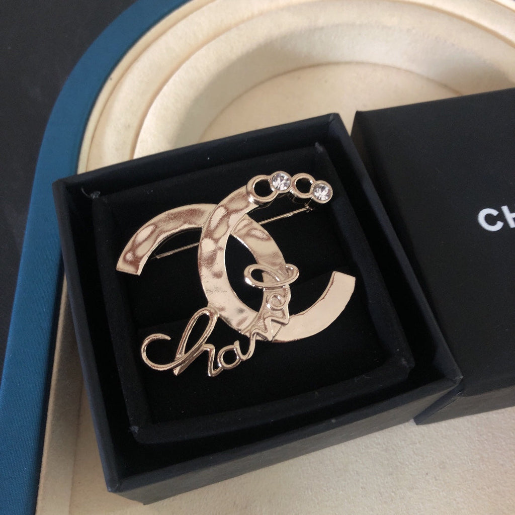 Chanel Brooch Pink Gold 159602