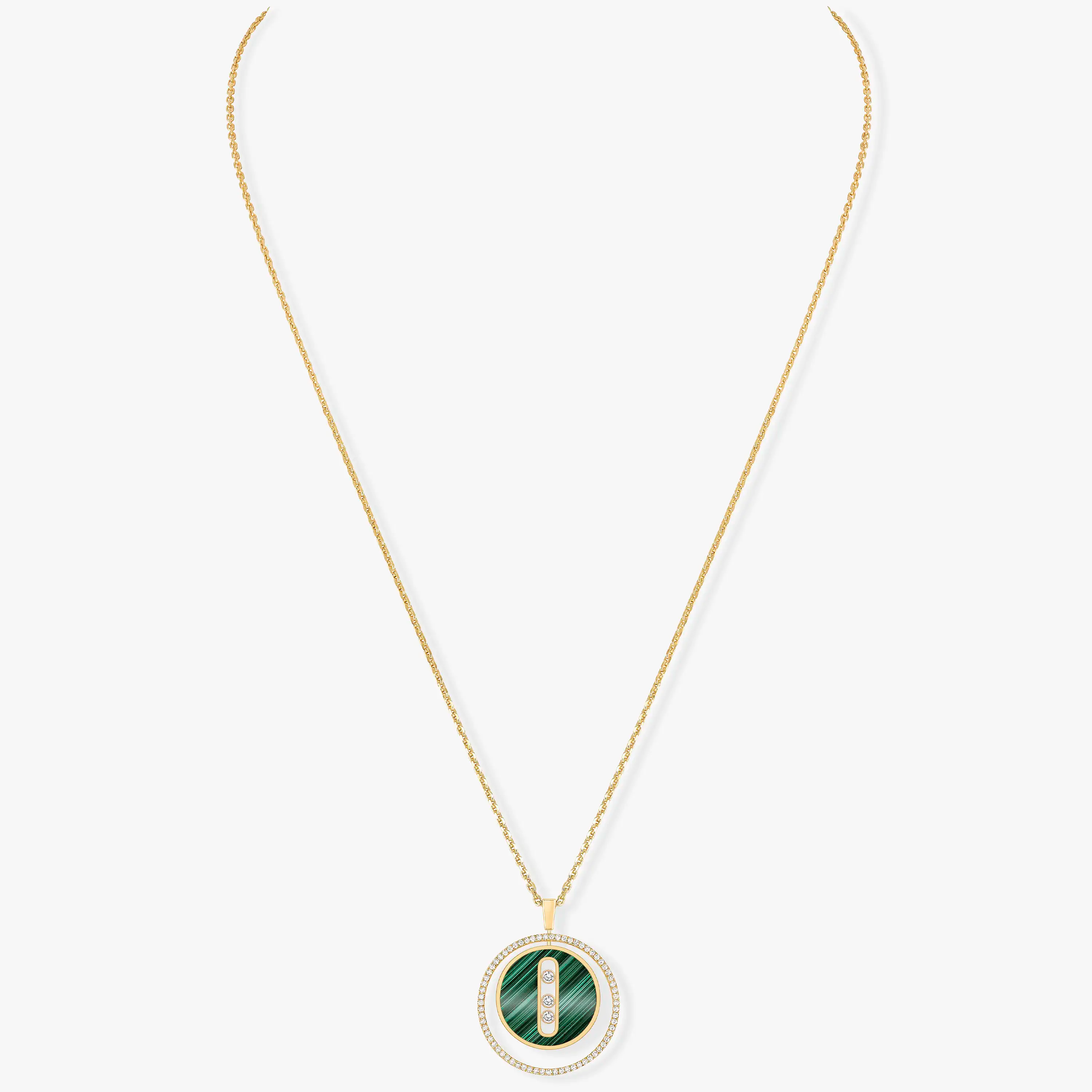MESSIKA LUCKY MOVE 3 DIAMOND MALACHITE GOLD DIAMOND NECKLACE