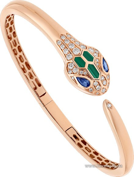 BVLGARI SERPENTI BRACELET PINK GOLD DIAMONDS OPEN