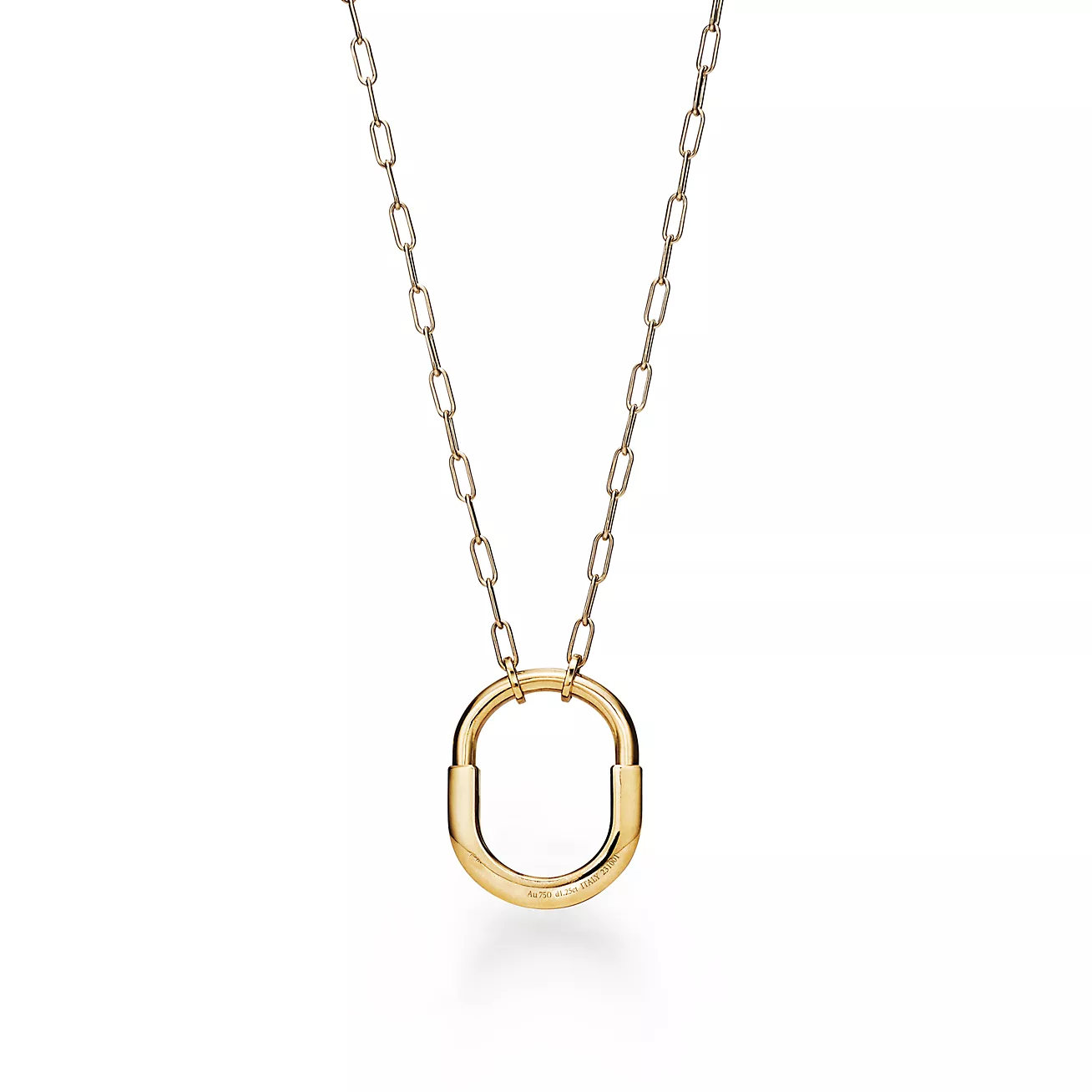 TIFFANY LOCK NECKLACE MEDIUM PENDANT GOLD PAVED DIAMONDS