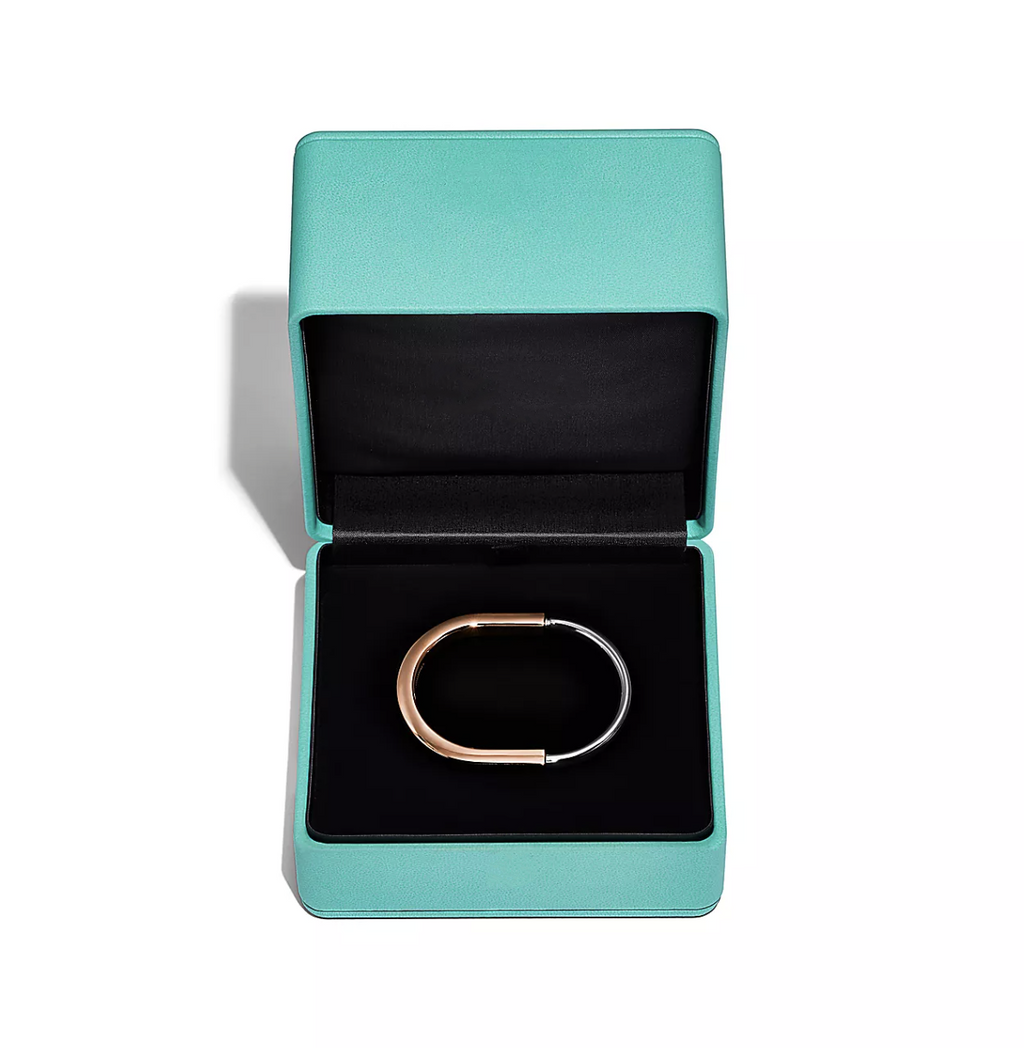 TIFFANY LOCK BRACELET ROSE AND WHITE GOLD