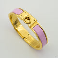 HERMES H RING LOCK BRACELET 12MM LIGHT PINK