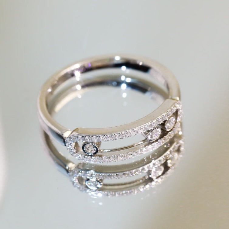 MESSIKA BABY MOVE PAVED SILVER DIAMOND RING