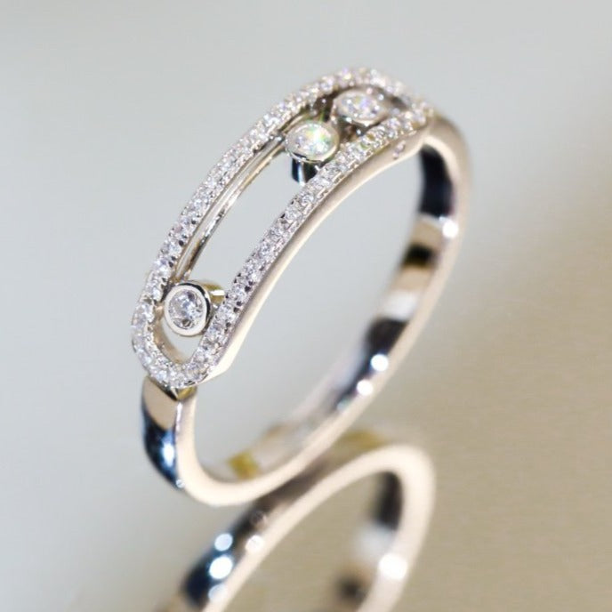 MESSIKA BABY MOVE PAVED SILVER DIAMOND RING