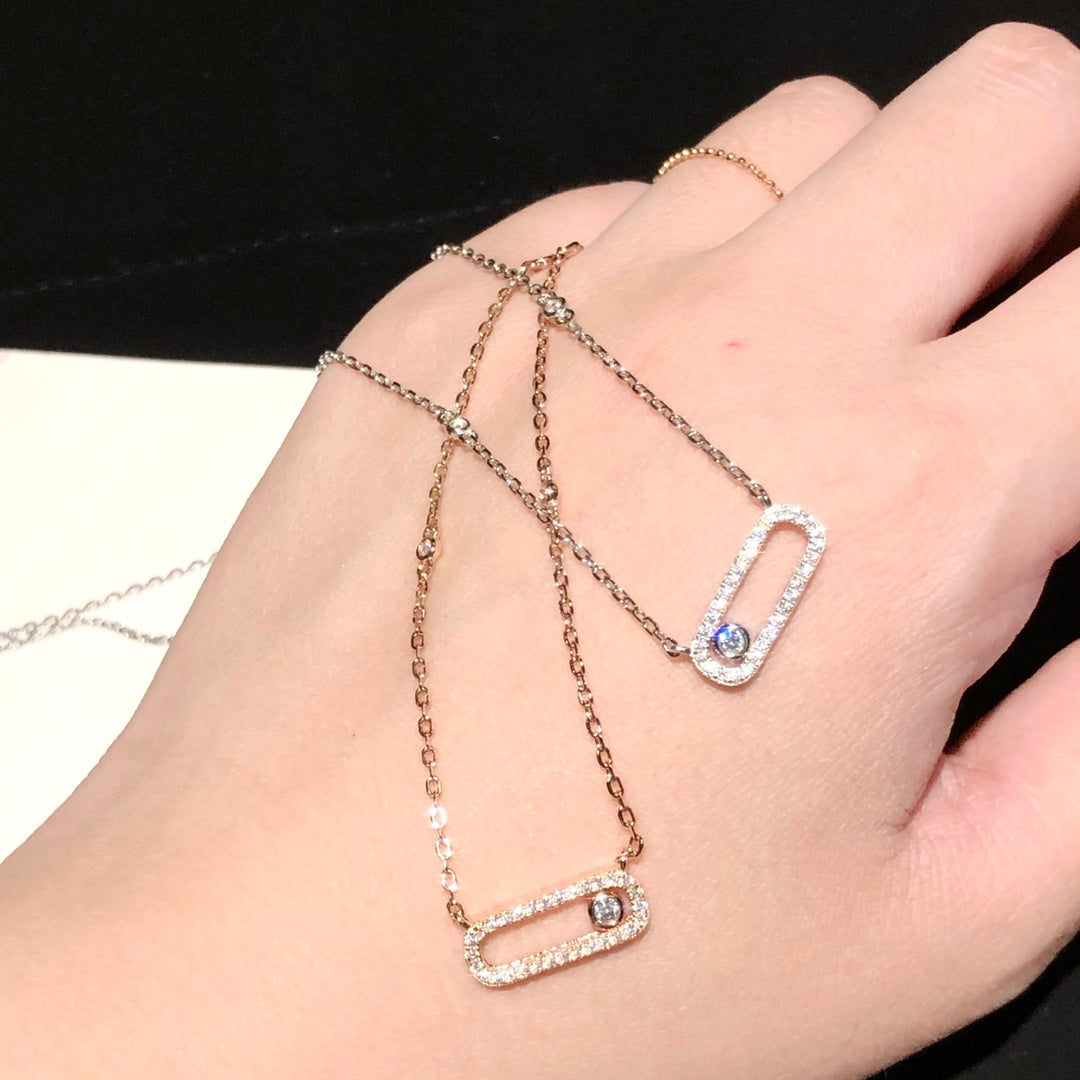 MESSIKA MOVE UNO PAVED SILVER DIAMOND NECKLACE
