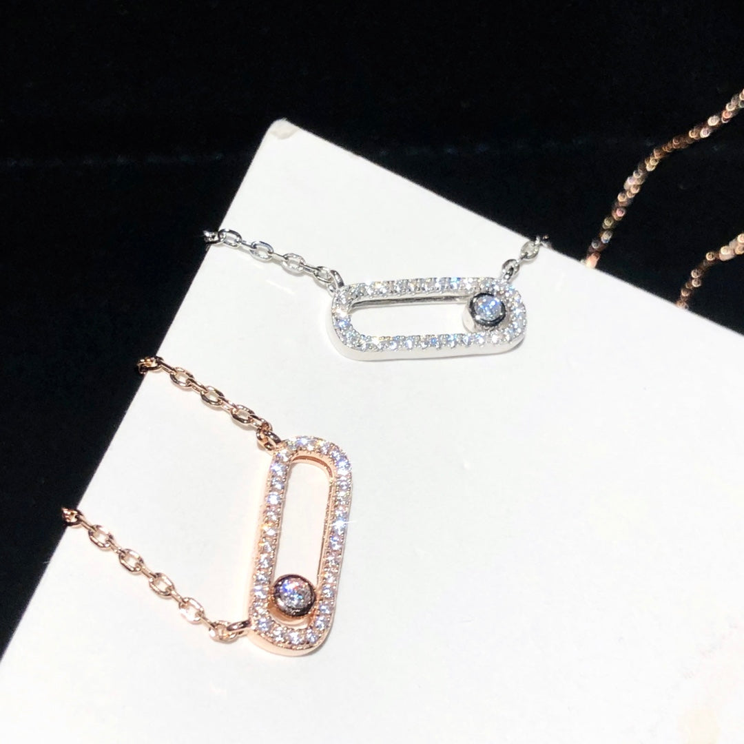 MESSIKA MOVE UNO PAVED SILVER DIAMOND NECKLACE