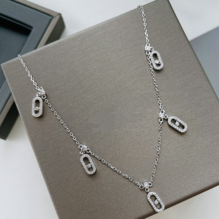 MESSIKA CHOKER MOVE UNO PAMPILLE PAVED SILVER DIAMOND NECKLACE