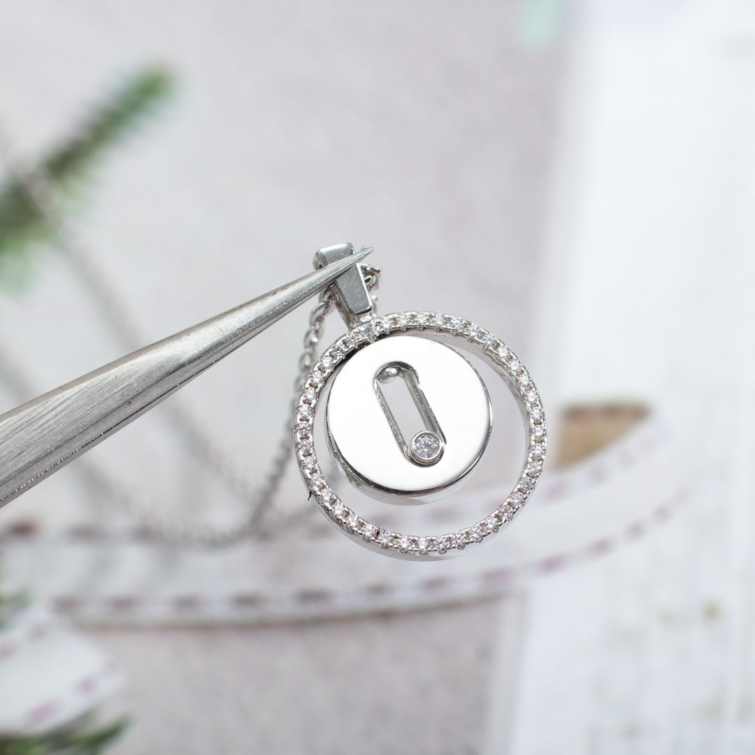 MESSIKA LUCKY MOVE PM NECKLACE SILVER DIAMOND