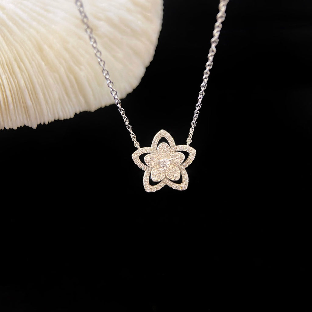 GRAFF WILD FLOWER SILVER DIAMOND NECKLACE