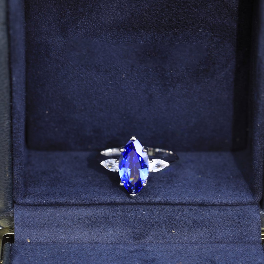 GRAFF PROMISE MARQUISE CUT BLUE DIAMOND ENGAGEMENT RING