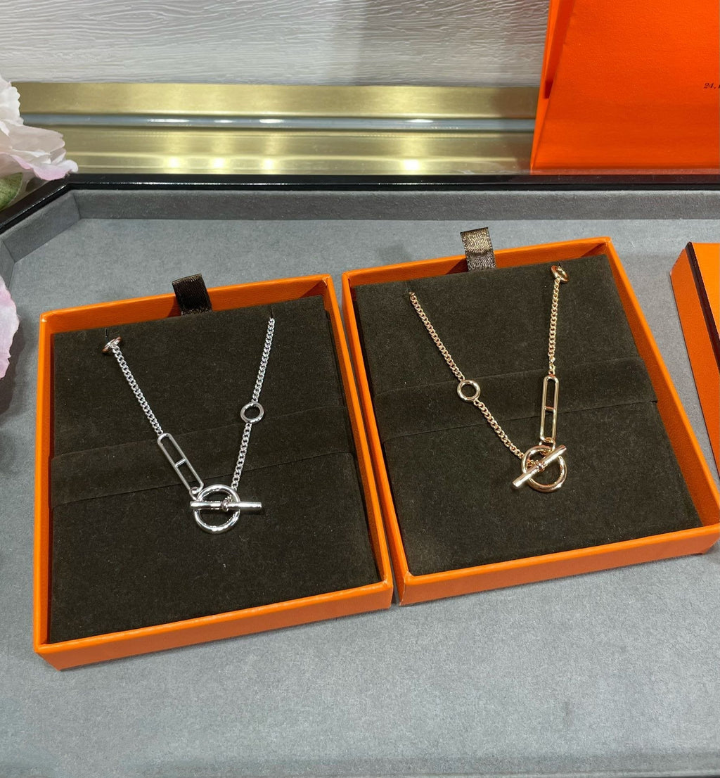 HERMES HM STERLING SILVER CHAINE D'ANCRE HEART