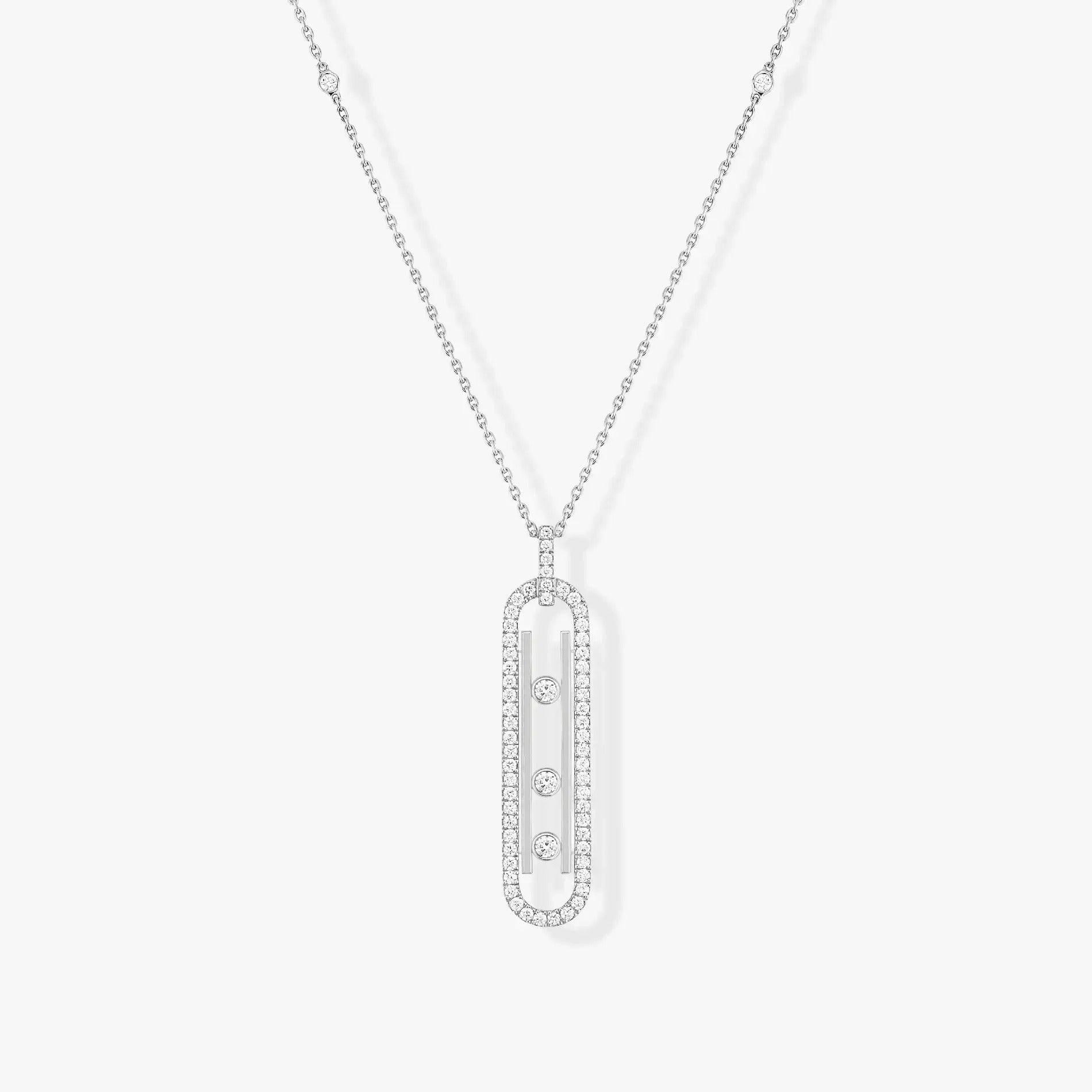 MESSIKA MOVE 10TH PM SILVER DIAMOND NECKLACE