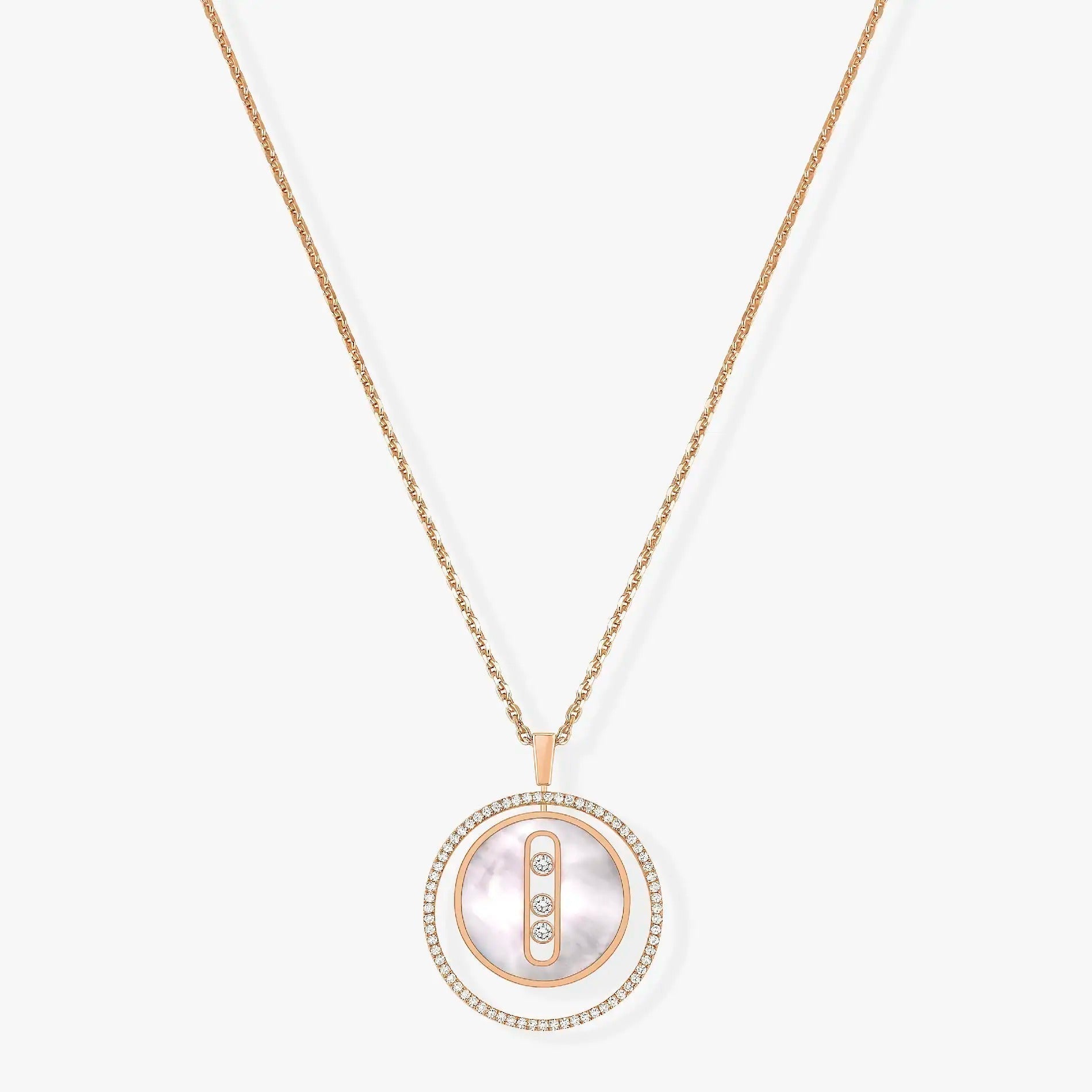 MESSIKA LUCKY MOVE MM NACRE BLANCHE DIAMOND NECKLACE