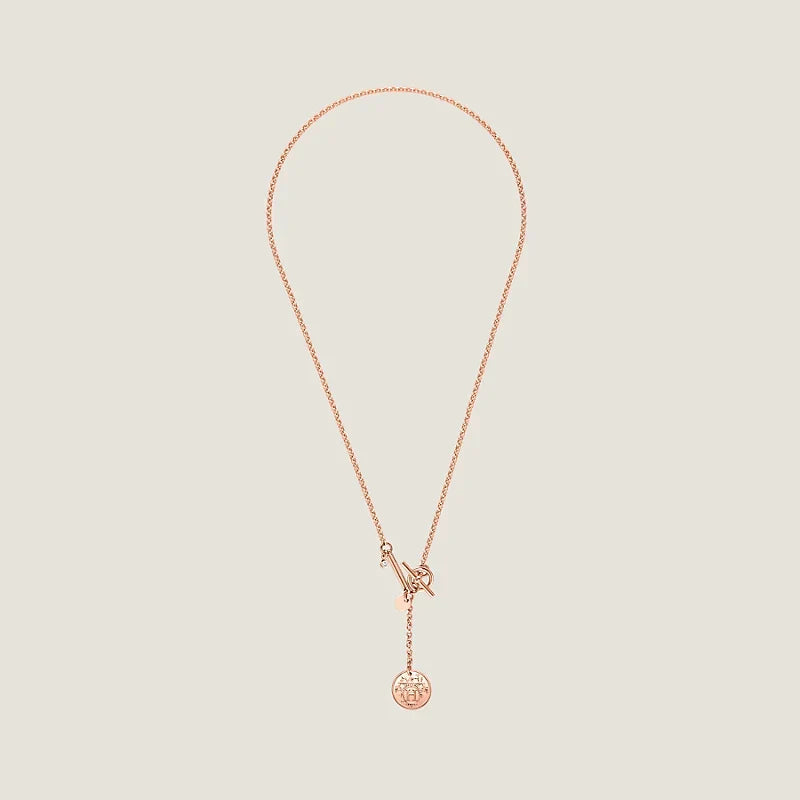HERMES EX-LIBRIS PEDANT PINK GOLD SMALL