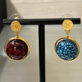 Chanel 2026 Colorful Gilded Sphere Planet Gold Bean Double C Earrings