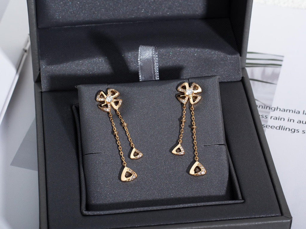 BVLGARI FIOREVER PINK GOLD DIAMONDS EARRINGS